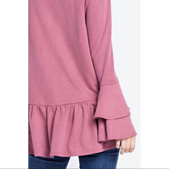 🌺🆕5⭐️BEST SELLER Washed Terry Ruffle Top - Picture 7 of 7